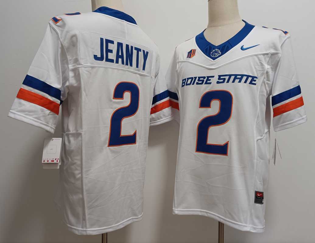 Mens Boise State Broncos #2 Ashton Jeanty White 2024 F.U.S.E. Vapor Limited Stitched Football Jersey->boise state broncos->NCAA Jersey